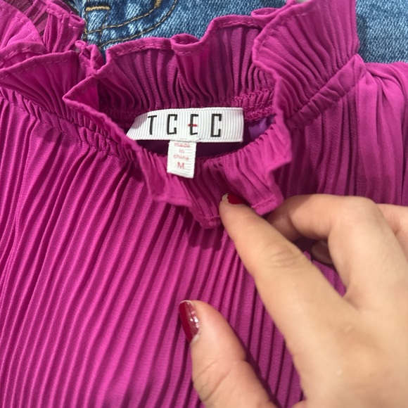 TCEC Fuchsia Ruffled Blouse - Picture 3 of 3